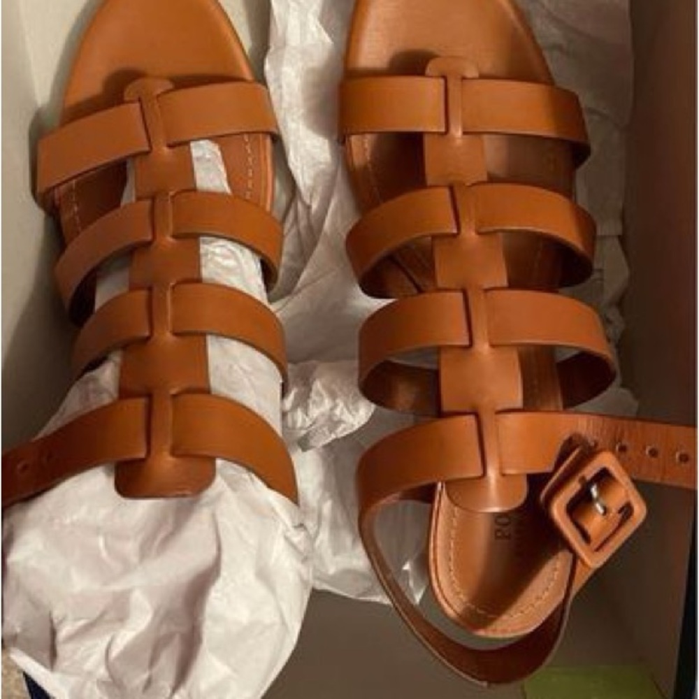 VACHETTA LEATHER SANDAL Ralph Lauren with shoes bag and box